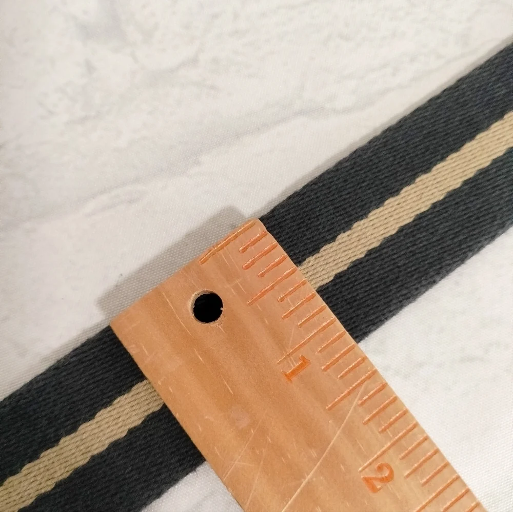 Daniel Cremieux Men's Striped Dress Belt Size 38 N Black Khaki Striped Work